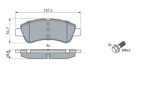 Disk Balata - Ön  - [ 137X51,4X18,8 Mm ] -