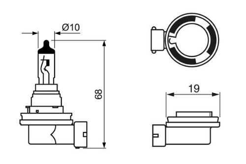 Ampul H16 12V, 19W, PGJ19-3 (Pure Light)