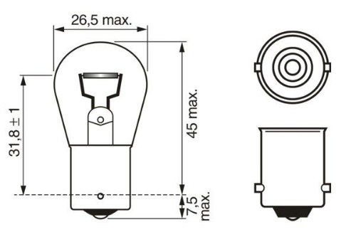 Ampul P21w 12V, 21W, Ba15s (Eco)
