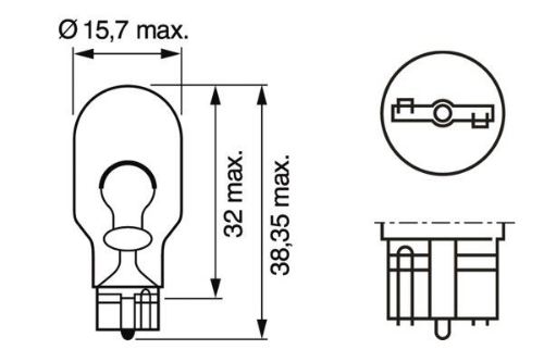 Ampul - ECO-12 V - W16W - 16 W - W2,1x9,5d