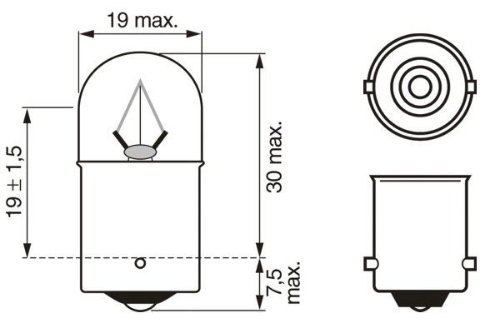 Ampul R5w Çift Duy, 24V, 5W Ba15s (Eco)