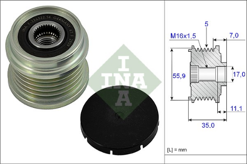 Alternatör Kasnağı 55487 Passat-A4-A6 Aeb-Apu-Alz 1,6-1,8 T