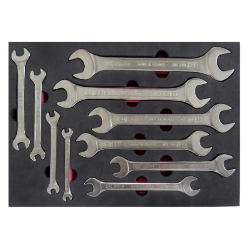Anahtar İki Ağız Set 10 Parça 6X7-24X27 Sünger Yataklı
