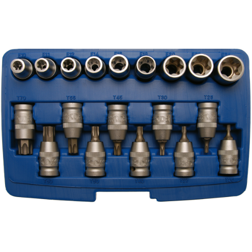 Lokma Set Torx 1/2 -19 Parça (T20-T70 / E10-24)